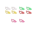 Detail of interlocking heart charms with rhinestones in silver, gold, and color finishes - 4# 10pcs Set (Double Heart Series)