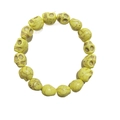 Bracciale gotico elastico con teschi in turchese sintetico giallo e venature scure - Giallo