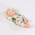 20cm reborn baby doll in floral kimono sleeping pose with matching hat - Floral Kimono Style