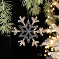 Clear acrylic Christmas snowflake ornament with gold glitter detail, size 12cm, weight 17g - Snowflake No.2