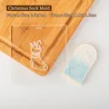 Weihnachtsstrumpf Ausstechform aus transparentem Acryl für Kekse 3,5x6cm Größe - QA287-Weihnachtssocke Präger