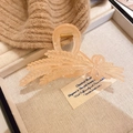 Elegant butterfly orchid hair claw clip in apricot resin finish with wheat grain texture - No.33 Claw-Beige Wheat Ear