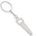 Llavero con colgante de mini sierra en metal plateado para colección de herramientas - Serrucho