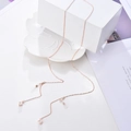 Rose gold O-chain glasses strap with sparkling square zirconia charms and silicone ends - Square / Rose Gold