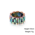 Anello da uomo a catena stile cinturino in acciaio inossidabile finitura arcobaleno - US 8 / Multicolore (KR86695-KFC)