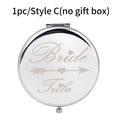 Specchio trucco pieghevole argento con cuore Bride Tribe per regalo damigella - Squadra della sposa (Style C) / Articolo singolo (senza confezione regalo)