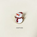 Detailed size view of a 2.2cm x 3.3cm snowman enamel brooch with red and white colors - Snowman