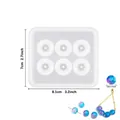 Translucent silicone mold for 19mm large round beads and finished resin jewelry - 6-Cavity Sphere with Hole (16mm)