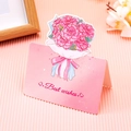 Pink 3D floral bouquet greeting card with scalloped edges and Best Wishes text - Carnation - Best Wishes