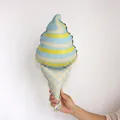 Blue and yellow striped ice cream cone aluminum foil balloon for birthday party decor - Mini Matte Blue Ice Cream