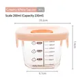 Borosilicate glass baby food storage container 200ml with scale marks and cream silicone lid - Square / Cream