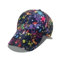 Navy baseball cap featuring vibrant colorful paint splatter graffiti art on white background - M (56-60cm) / Navy Graffiti