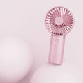 Pink portable mini cat handheld fan with USB charging and ergonomic matte handle - Pink Premium Box