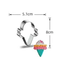 Ice cream cone stainless steel cookie cutter, Style D, 8cm tall for DIY baking - Ice Cream Type D
