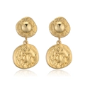 Boucles d'oreilles nœud vintage plaquées or 18 carats avec disques géométriques - Style Disque Argyle Vintage (CE00238YS)