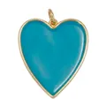 Golden heart charm with turquoise blue enamel finish for necklaces and DIY bracelets - Turkish Blue Heart Style (K06 Heart Turkish Blue)