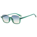 Mode half-randloze zonnebril met groen transparant montuur en blauwe verloopglazen - C5 / Jelly Groen Frame Groen Geel Verloop