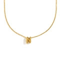 Collier minimaliste en acier inoxydable plaqué or 18K avec pendentif lettre N creux - Lettre N / Or