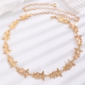 Gedetailleerde weergave van gouden sterrenketting riem met handige karabijnsluiting - Radiale Textuur Sterstijl (KC Goud 8537)