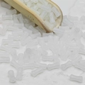Macro view of white translucent bamboo joint ceramic beads for DIY jewelry making - White