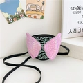 Bolso bandolera negro para niñas con lentejuelas menta y alas de hada de irisados - Negro
