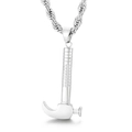 Collana hip hop da uomo con pendente a martello in acciaio inossidabile e catena a fune - Stile Color Acciaio (KP100854-LK)