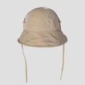Detail of khaki sun hat with wide brim, durable twill fabric and matching windproof straps - M (56-58cm) / Khaki
