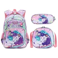 3-piece purple unicorn school backpack set with pencil case and crossbody bag for girls - Unicorn 3-Piece Set
