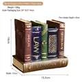 Vintage resin book-shaped pen holder ornament in brown, blue, and green, size 15.5x10x16cm - Vintage Multicolor