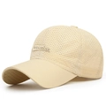 Beige quick-dry mesh baseball cap with Uninsice 3D embroidery and breathable holes - Adjustable / Beige