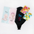 36-inch black gender reveal balloon set with boy or girl poster and colorful confetti - 36-inch Footprint Reveal Latex Set