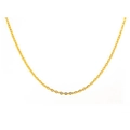 Minimalist gold chain necklace featuring a luxury cylinder pendant with sparkling zircons - O-Link Chain / Gold