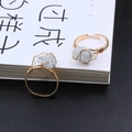 Handmade wire-wrapped natural raw stone rings with golden adjustable bands for women - Celestite