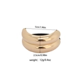 Irregular golden alloy ponytail holder with size dimensions for hair accessory - Double Arc