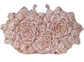 Pink crystal rose evening clutch bag with iridescent rhinestone flowers and metallic clasp - Pink Multi