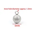 5mm silver frosted stainless steel solid bead pendant with 1.3mm loop for DIY jewelry - Steel Color 5mm Frosted Bead with Welded Ring