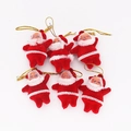 Lot de 6 ornements de Père Noël en flocage rouge classique pour sapin de Noël - 5cm(Lot de 6)