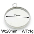 Base rotonda per ciondolo da 18mm in acciaio inossidabile argento per gioielli fai da te - Colore Acciaio 20MM