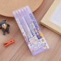 Purple space themed mechanical pencil set with 0.5mm lead and astronaut designs - 0.5mm / Purple Planet (6 Pcs)
