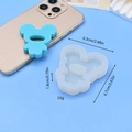 Bären-Silikonform für Harz-DIY mit fertigem blauem Bären und Größenangaben im Detail - 3D Stehender Bär (2)