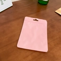 Pink macaron resealable plastic storage bag with hanging hole and secure zip lock seal - Pink