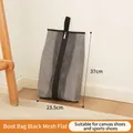 Schwarze Schuhaufbewahrungstasche aus Netzgewebe mit Reißverschluss für Sneaker - Transparent Schwarz Schuhtasche Flach