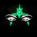 Luminous green face jewels stickers for music festivals and Halloween celebrations - YG-021