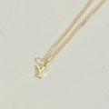 Minimalist gold letter Y pendant necklace with dainty chain on stone surface - Letter Y(YXL2998)