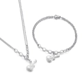Set collana e bracciale in argento con ciondolo a chitarra e catena a doppio strato - Set Collana e Bracciale / Set Argento (KS143166-Z)