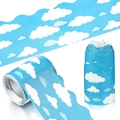Blue sky and clouds scallop bulletin board border sticker for classroom wall decoration - 7.6CM*10M / Blue Sky White Clouds