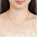 Elegante collar de tenis de moissanita de 2mm con baño de oro sobre plata de ley para mujer - 35cm (14 Pulgadas) / 2mm Circonita (Tono Oro Amarillo)