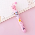 Pink multi-color ballpoint pen with 3D pig topper and cute animal cartoon pattern - 1 Piece / Pink Barrel