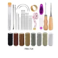 Complete leather sewing tool kit with 8 colored threads, needles, awls and scissors - EU 23