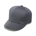 Detailed view of dark grey baseball cap with breathable mesh fabric and six-panel design - M(56-58cm) / Gray